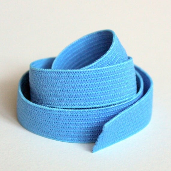 Blue 1/2 inch Woven Elastic 10 Yards Flat Braided by StitchKnit