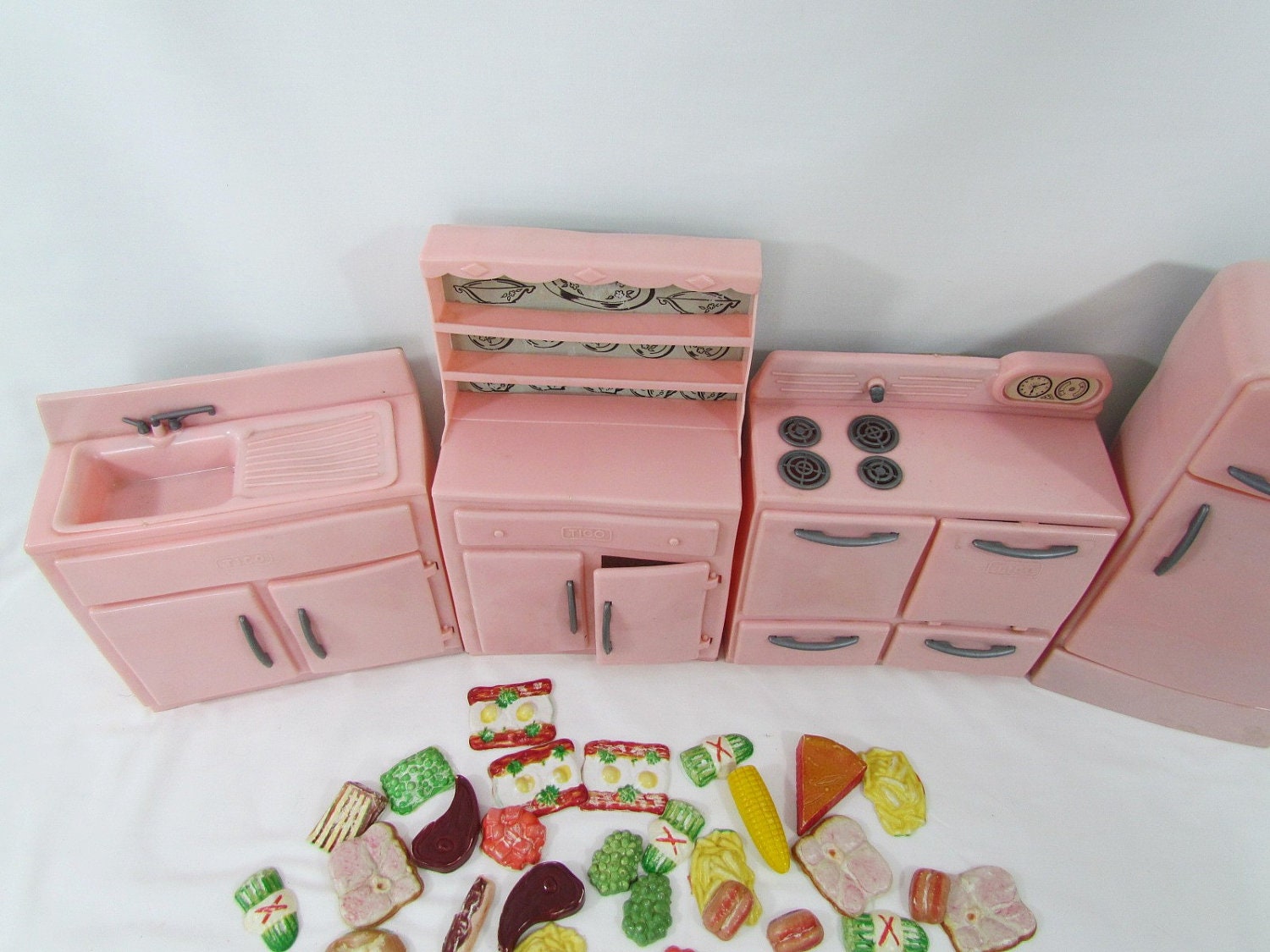 Tico Vintage Kitchen Set with Food Plastic Chldren's Toy