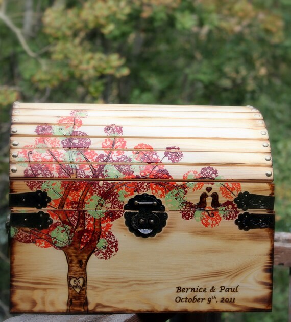 Wedding Card Keepsake Box Personalized Rustic Love Letter