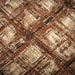 Set of 2 large vinyl back barkcloth mid century curtains eames atomic print browns neutral madmen office