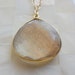 Large Faceted Shimmering Copper Quartz Vermeil Bezel Pendant on Gold Chain Necklace