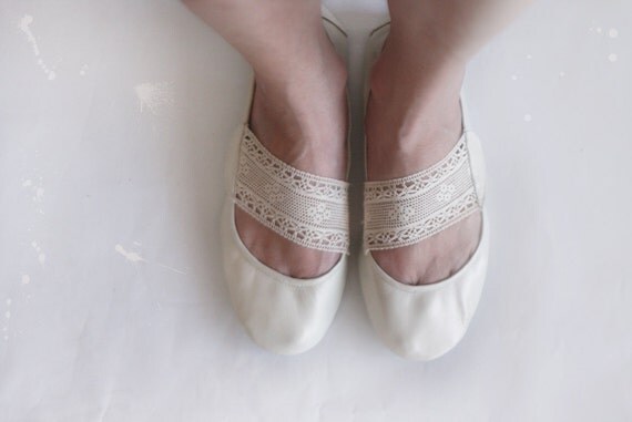 Leather and Lace - Handmade Leather Ballet flats - CUSTOM FIT