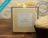 12 - Cupcake Mix Favors - Metro Design - ANY COLOR - Bridal Shower Favors, Wedding Favors, Baby Shower Favo