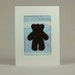 Teddy Bear Quilt Greeting Card - Blue - Baby Boy - Shower Card - Kid's Birthday Card - Child's Birthday