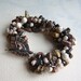 Crocheted Stone and Beads Bracelet - Driftwood - Jasper - Natural Stone Jewelry - Beaded Bracelet