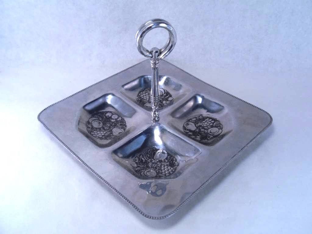 Aluminum Sectioned Candy Nuts Dish Cromwell Mid Century Vintage 30s