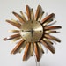 Starburst Electric United Wall Clock with Brass and Wood Atomic Spokes