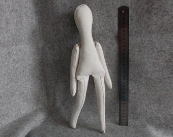 Blank cloth doll body Eva, stuffed, calico, ready to decorate and dress.