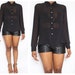 80's Black Sheer Oversize Blouse size M/L