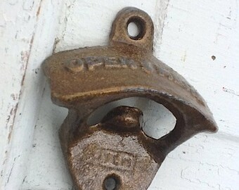 Custom Bottle Opener,, Anniversary Gift, Groomsman Gift, Retro Style Cast Iron Bottle Opener, Bronze, Wedding Gift, Man Cave, Fathers Day