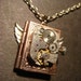Steampunk Neo Victorian Watch Movement LOCKET Necklace with Wings (564)