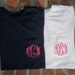 Personalized Monogrammed LONG SLEEVE Pocket Tshirt Tee T Shirt Initials Lime Green, White, Navy, etc