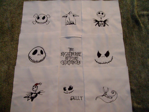 the nightmare before christmas quilt blocks embroidered quilt block ...