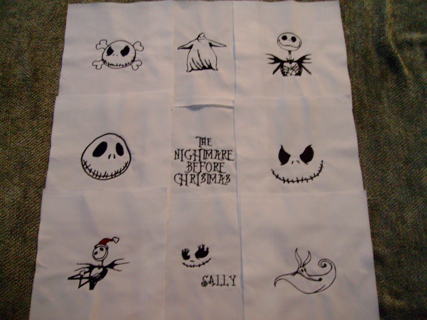 the nightmare before christmas quilt blocks embroidered quilt