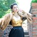 50s - Honey I'm Home - blonde brown mink stole or wrap - size s m