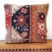 Oriental Carpet Pillow, Red, Navy, and Green