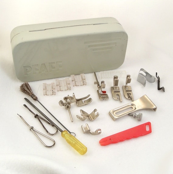 Vintage 1950s Pfaff Sewing Machine Accessories Feet Box All