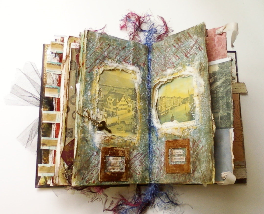 Altered Mixed Media Book Journal Historical by RobinsArtAndDesign