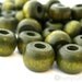 Wood Beads, Forest Green, Hemp Macrame Beads, Hemp Jewelry Beads, 8x10mm - Large Beading Hole - 50pc