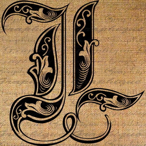 old english letter L old english font letter l old english letter L old english font letter l