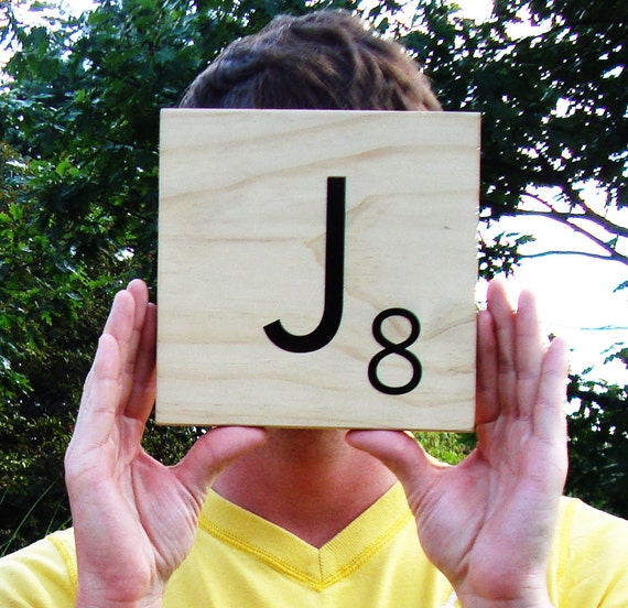 Giant Scrabble tile Wooden Letter 1 tile by 15tangerines on Etsy