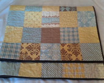 Hand Made Baby Quilt - Lap Quilt - Scrappy Block - Moda Lily & Will II