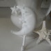 reserved - moon wall hook shabby chic french country white painted nursery decor childrens room hanging hook whimsy
