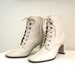 vintage granny boots WINTER WHITE dolly kei 1980's VICTORIAN bridal / children's . 5.5 M