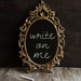 Upcycled Chalkboard Sign-Baroque Frame - Gold Floral Oval