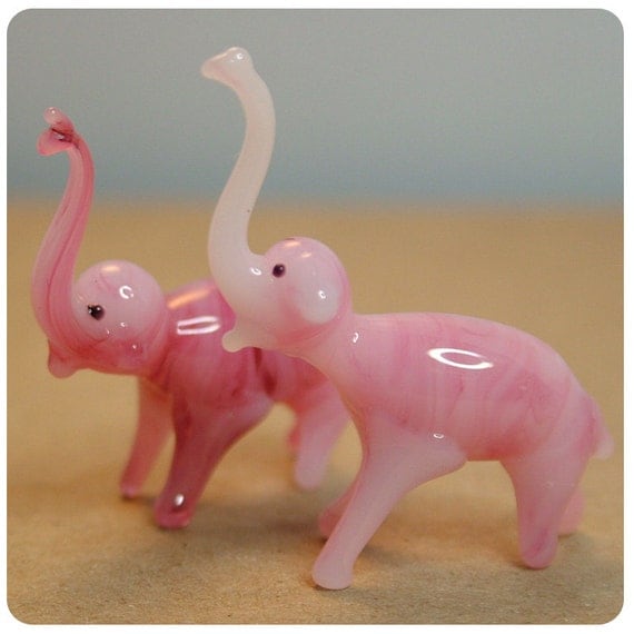 pink glass elephant ornament