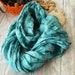 Turquoise Infinity Scarf in recycled sari silk, Wearable Woman accesories Tua