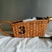Vintage Wicker Basket Wine Bottle Holder