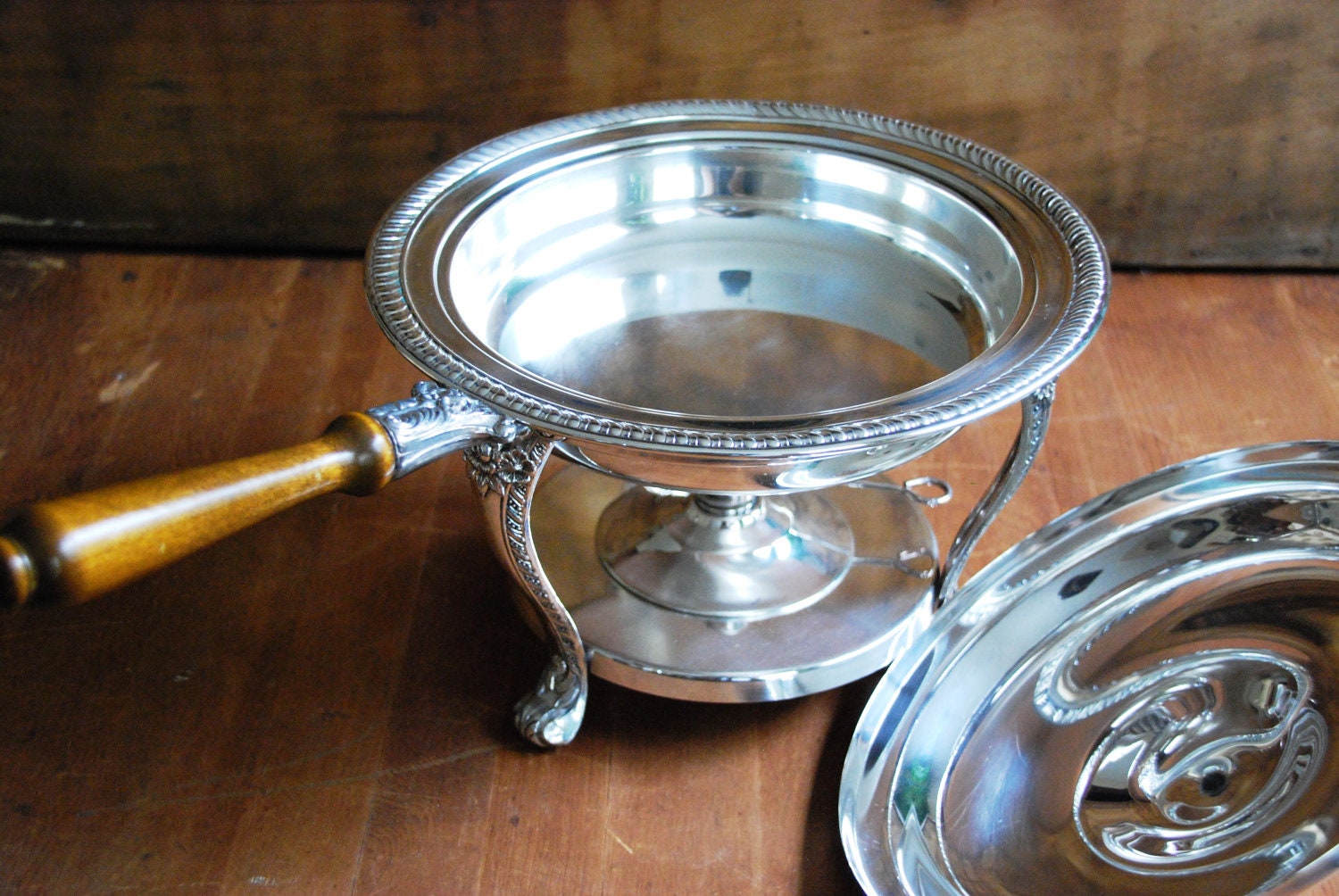 Large Vintage Silver Plated Chafing Dish