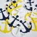100 Nautical White Yellow Navy Anchor punch die cut confetti embellishments - No754