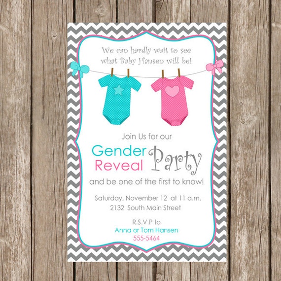 Gender Reveal Baby Invitations 1