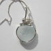 Sea Glass Necklace Wire Wrapped Seafoam in Argentium Silver 930