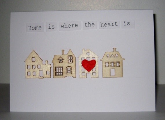 Home is Where the Heart is Blank Greetings Card by thesparklyfairy