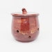 Wheel Thrown Garlic Jar in Golden Brick Red