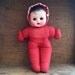Vintage Baby Doll, with Red Fabric Body and Sleepy Eyes / English Shop