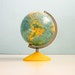 Vintage World Globe 6 inch paper map yellow base