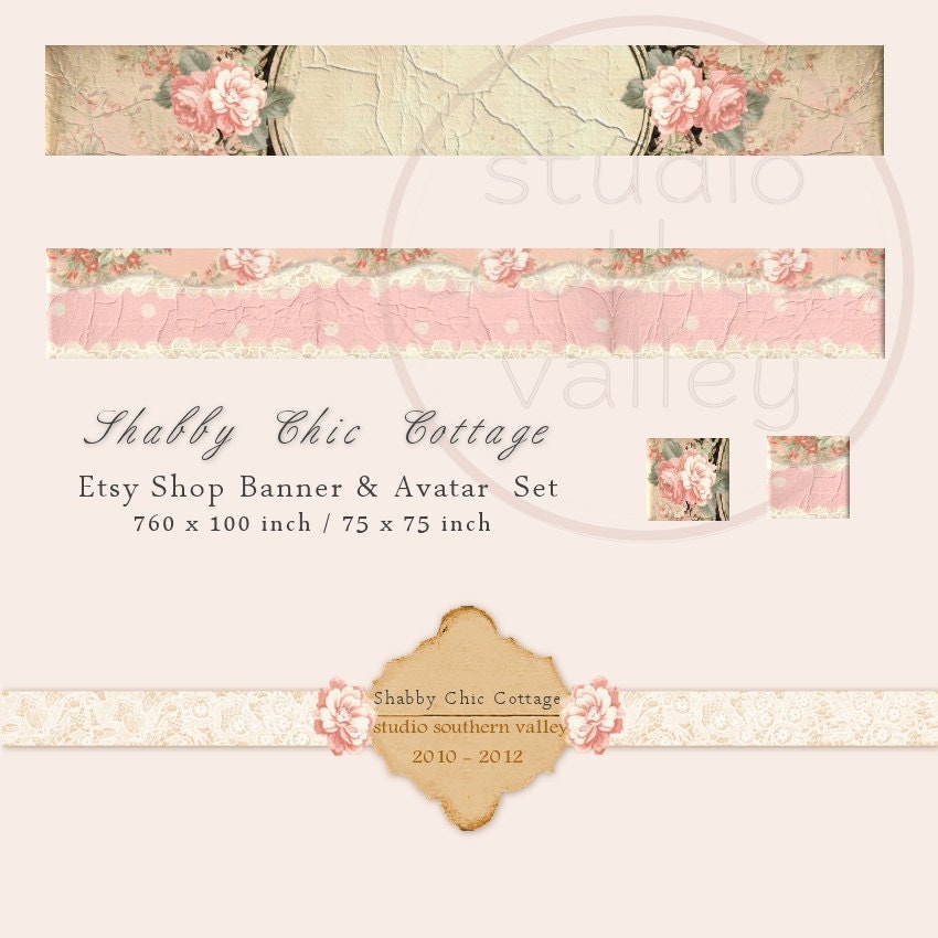 shabby chic cottage etsy shop banner and by shabby chic cottage etsy shop banner and by