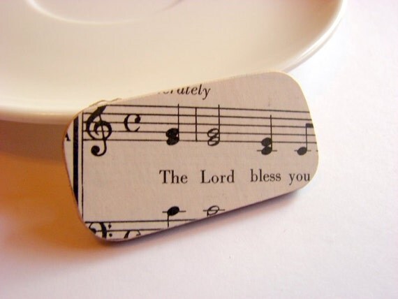 Wood Pin  The Lord Bless You  Medium Vintage Paper by mimiandlucy
