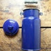 Vintage Cobalt Blue Enamelware Milk Jug with Wood Handle