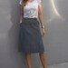 vintage 70s corduroy light gray skirt / womens small