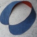 Denim Western Reversible Detachable Collar // Blue and Red Calico // Peter Pan Collar Necklace