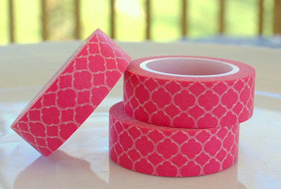 Hot Pink Quatrefoil Washi Tape