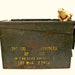 Military Ammunition Box with Handle - Vintage Metal Cartridge Container - Industrial Decor