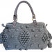 SALE %20 / Crocheted Handbag, Gray Bag - Grey handbag Celebrity Style With Genuine Leather Straps / Handles/crochet bag / gray bag