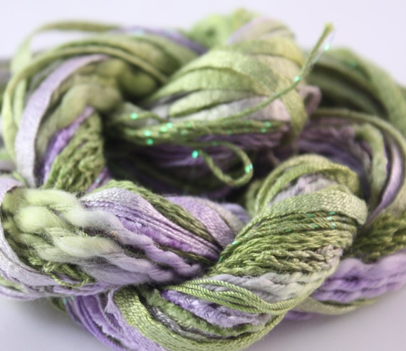 hair silk for thread weaving grass Embroidery and Dyed cotton green perle Thread Hand Ribbon