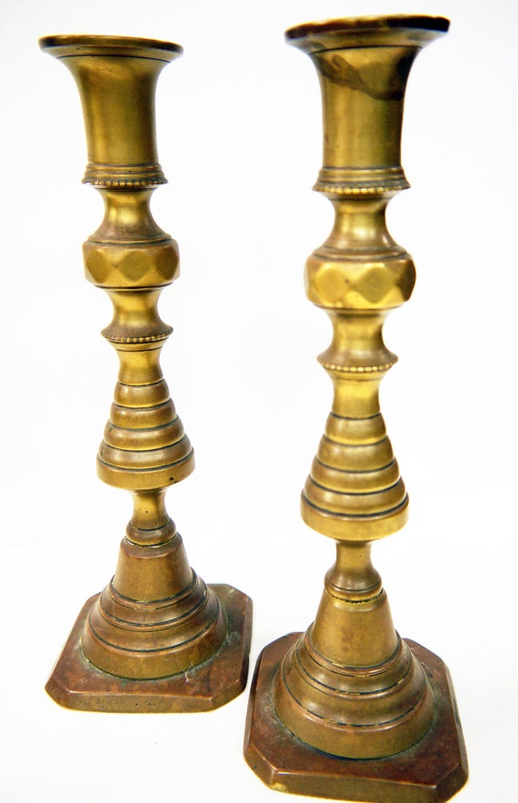 Antique Brass Candlesticks c.1890s